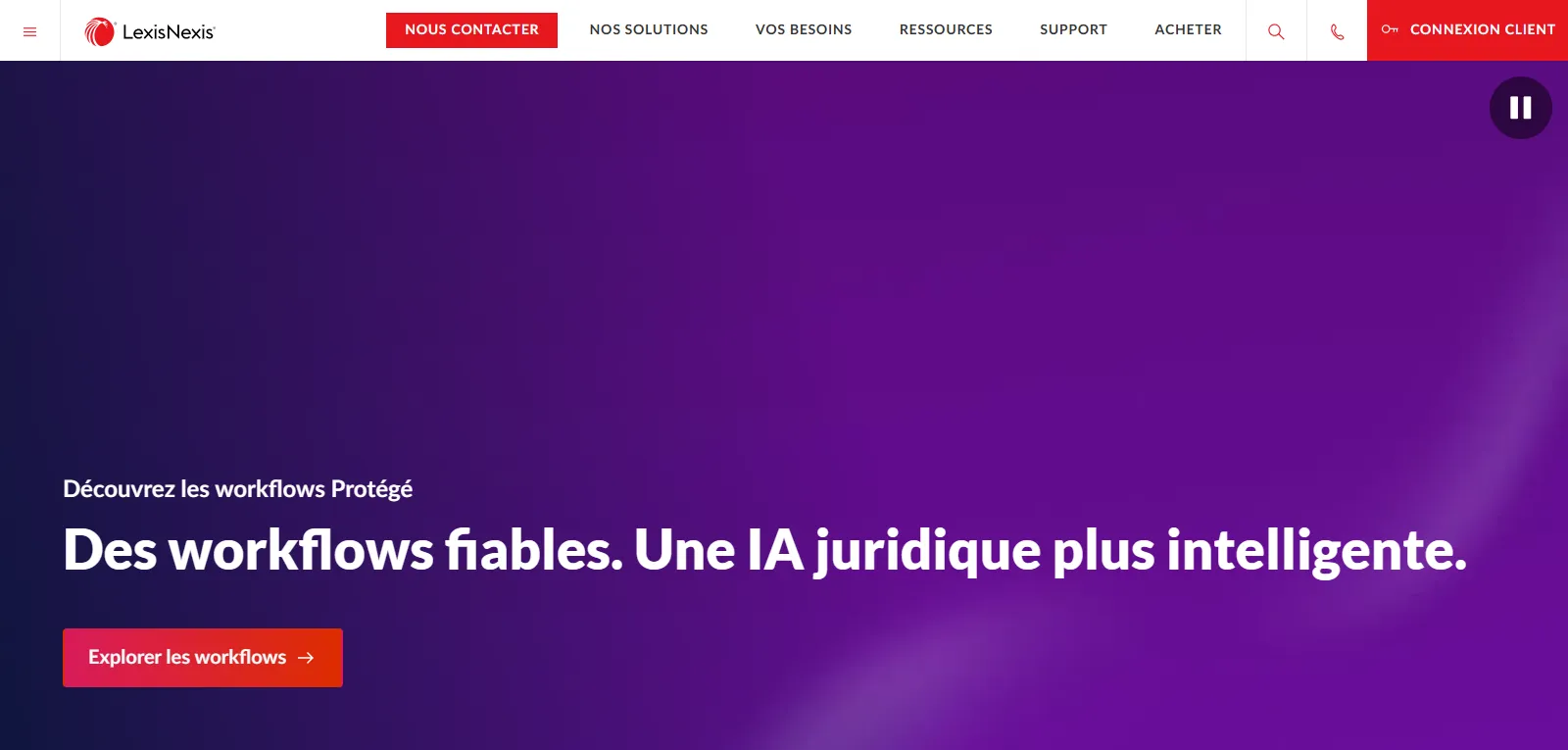 Capture d'écran de LexisNexis