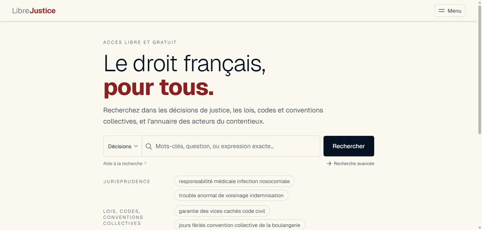 Capture d'écran de LibreJustice
