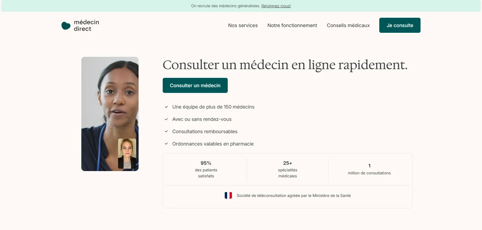 Capture d'écran de MédecinDirect