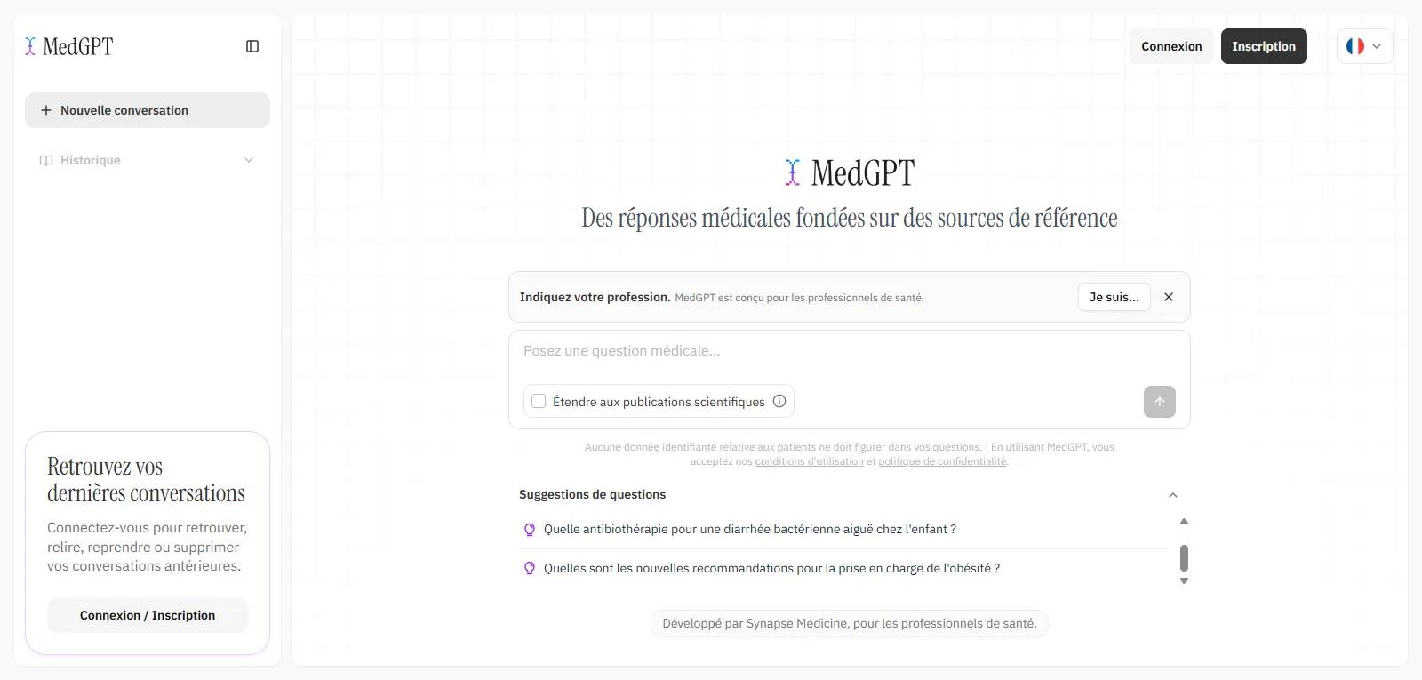 Capture d'écran de MedGPT