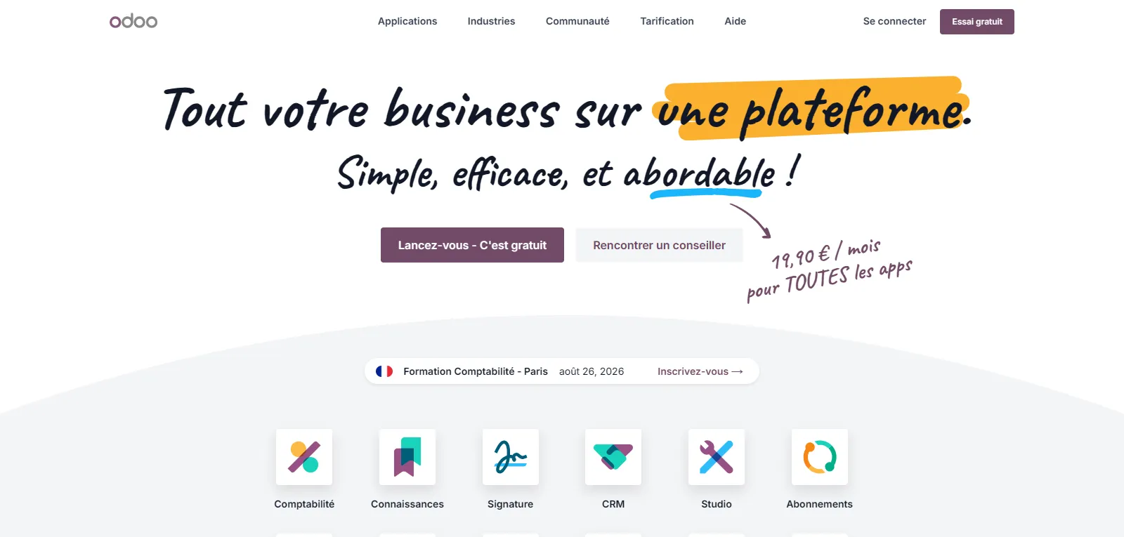 Capture d'écran de Odoo