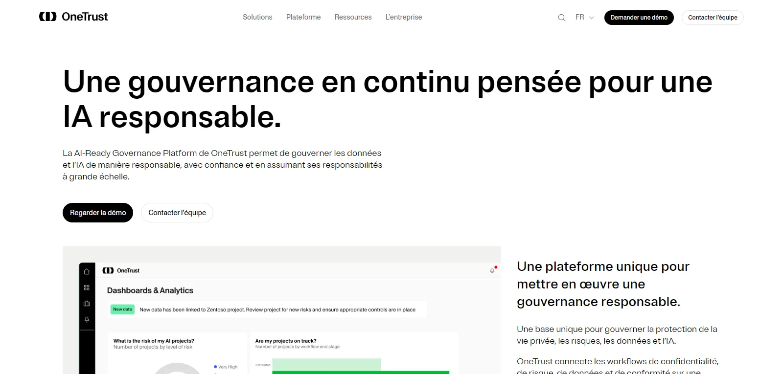 Capture d'écran de OneTrust
