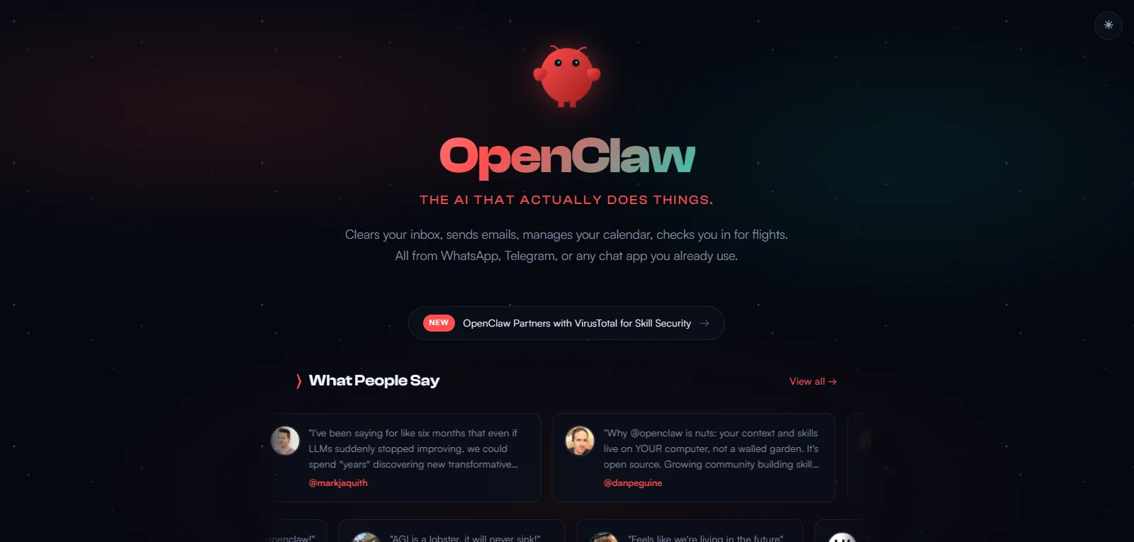 Capture d'écran de OpenClaw