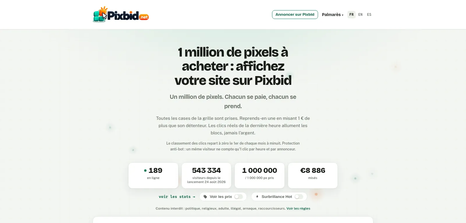 Capture d'écran de Pixbid