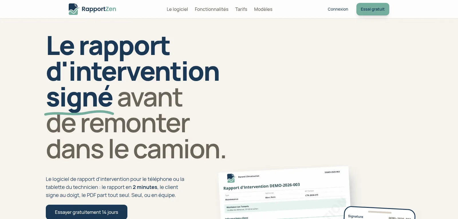 Capture d'écran de Rapport Zen