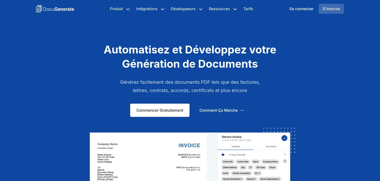 Capture d'écran de DocuGenerate