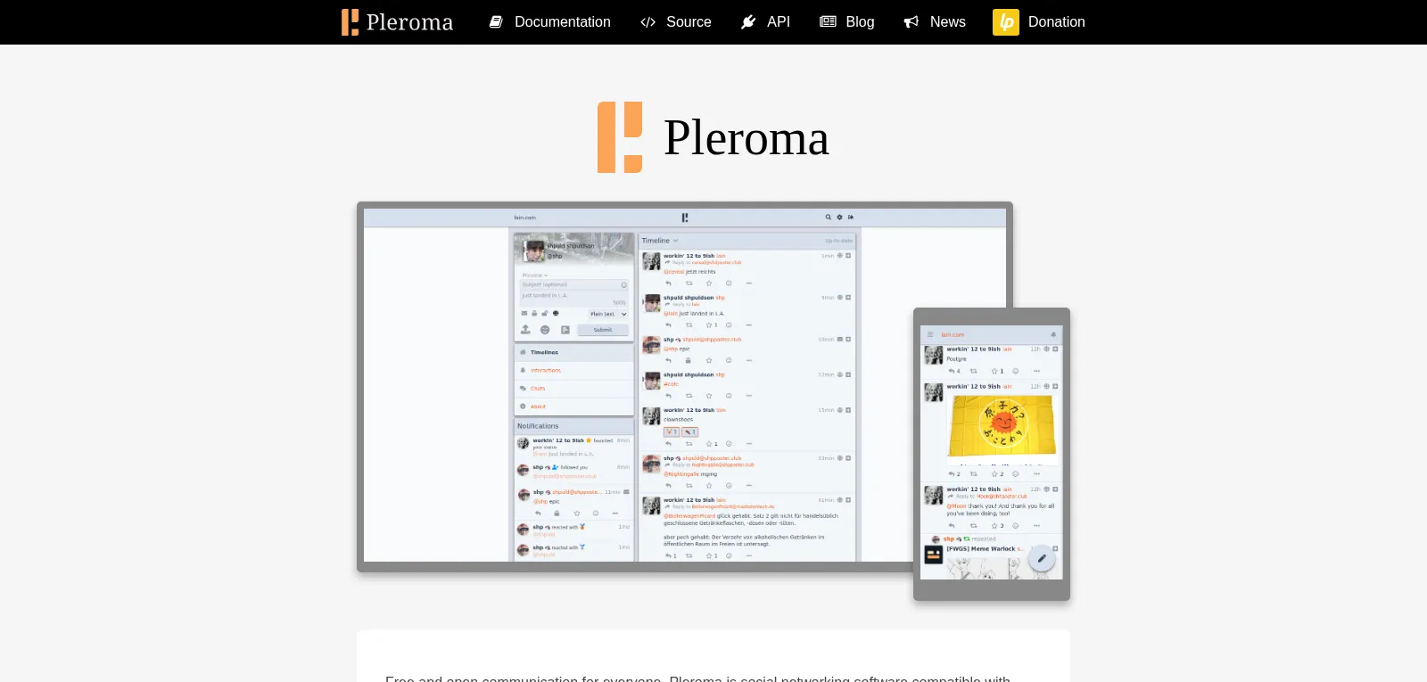Capture d'écran de Pleroma