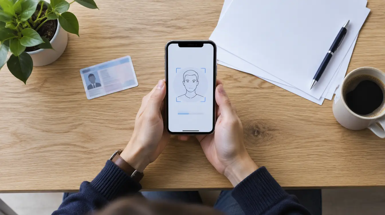Vérification d'identité sur smartphone pour ouvrir un compte pro en ligne
