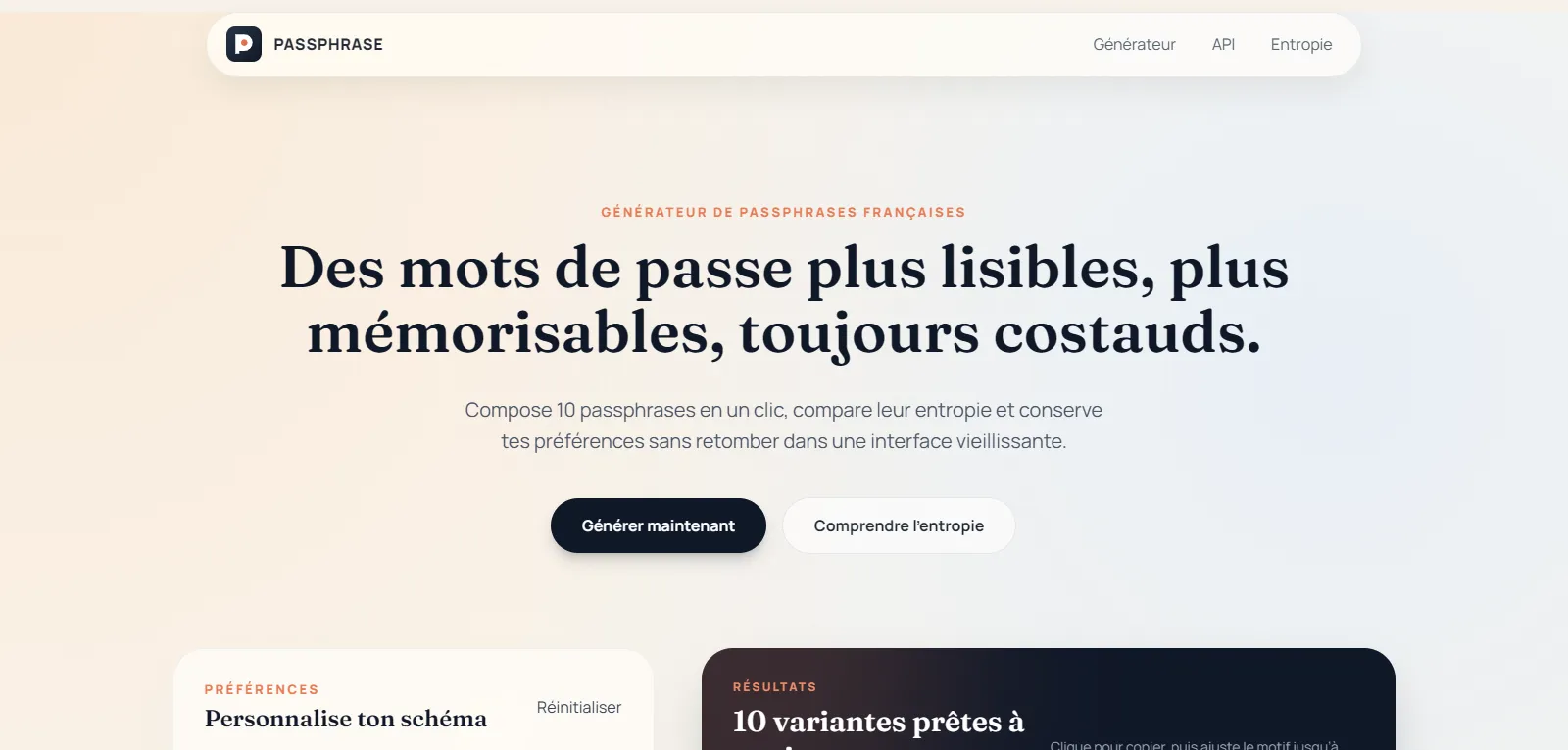 Capture d'écran de Passphrase