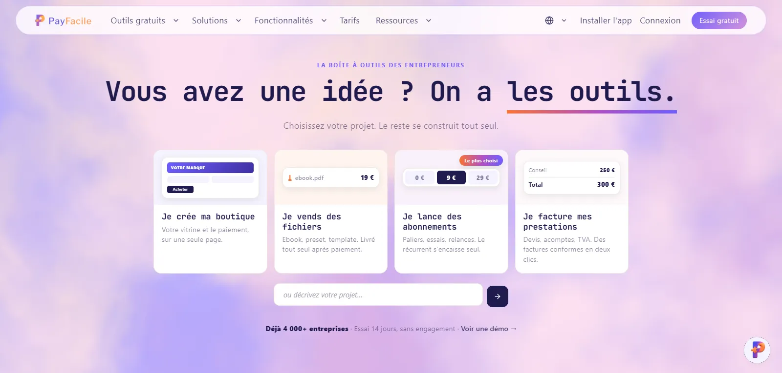 Capture d'écran de PayFacile