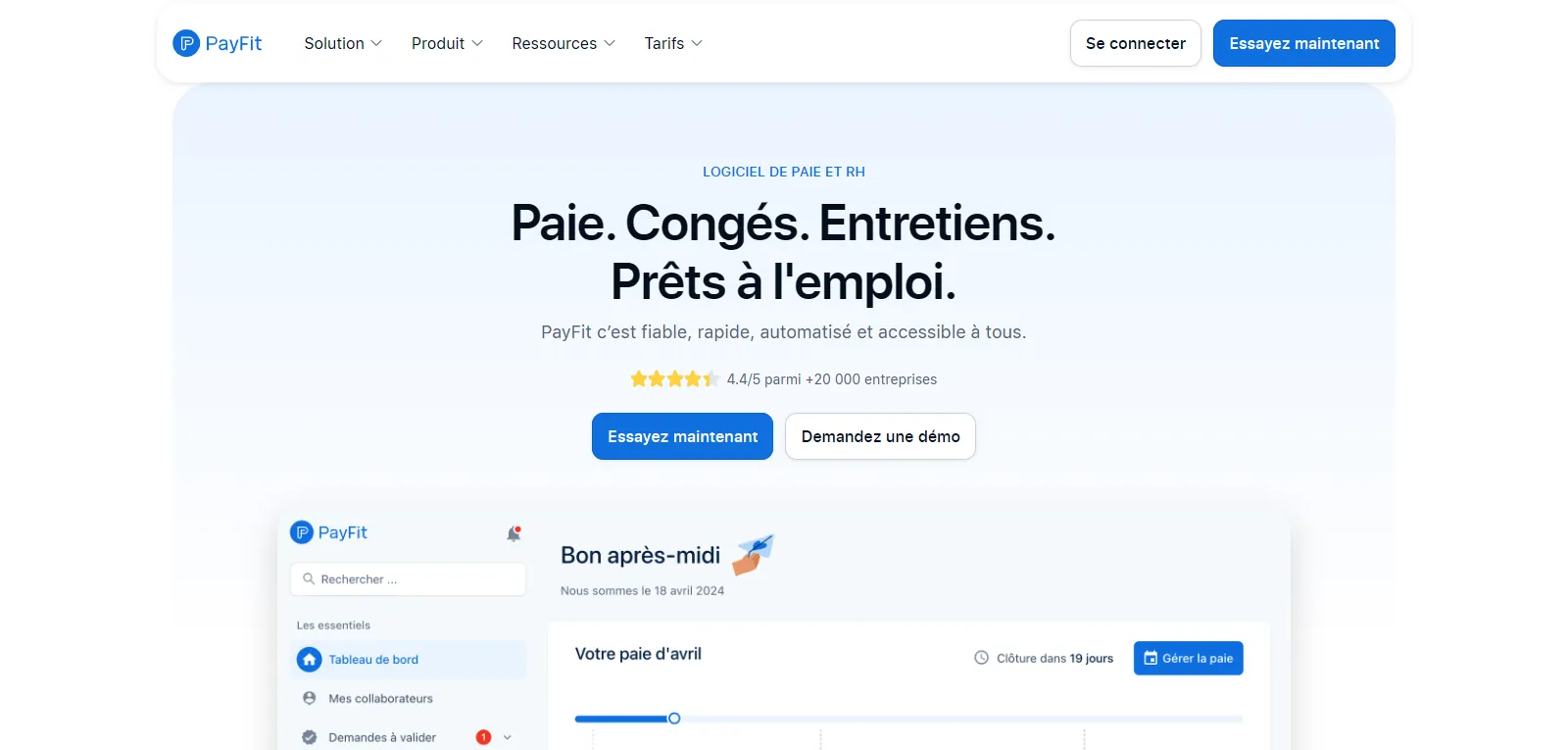 Capture d'écran de PayFit