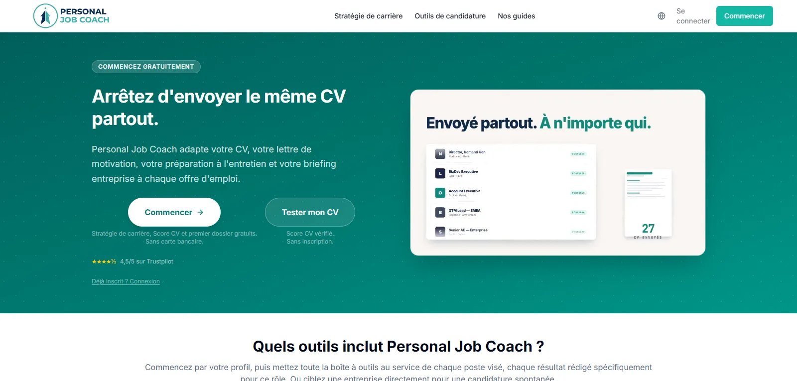 Capture d'écran de Personal Job Coach
