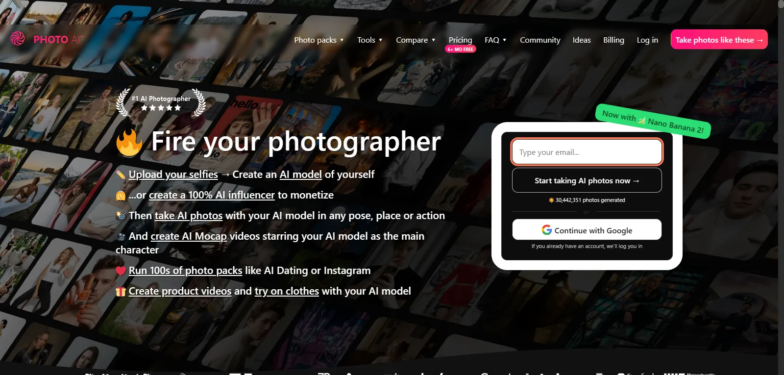 PhotoAI, création de photos et contenus IA hyperréalistes pour créateurs