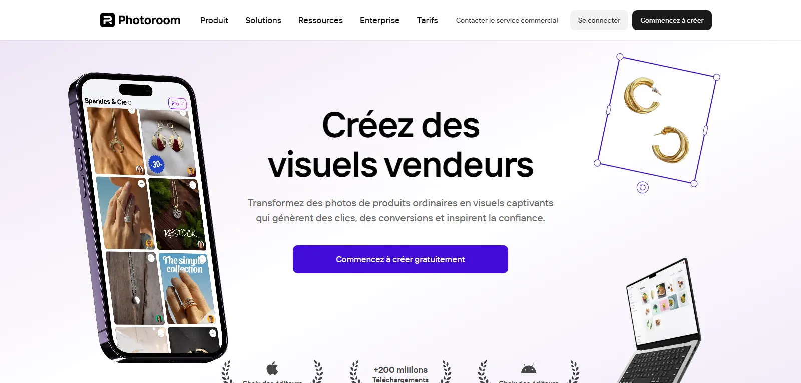 Photoroom éditeur photo IA produits