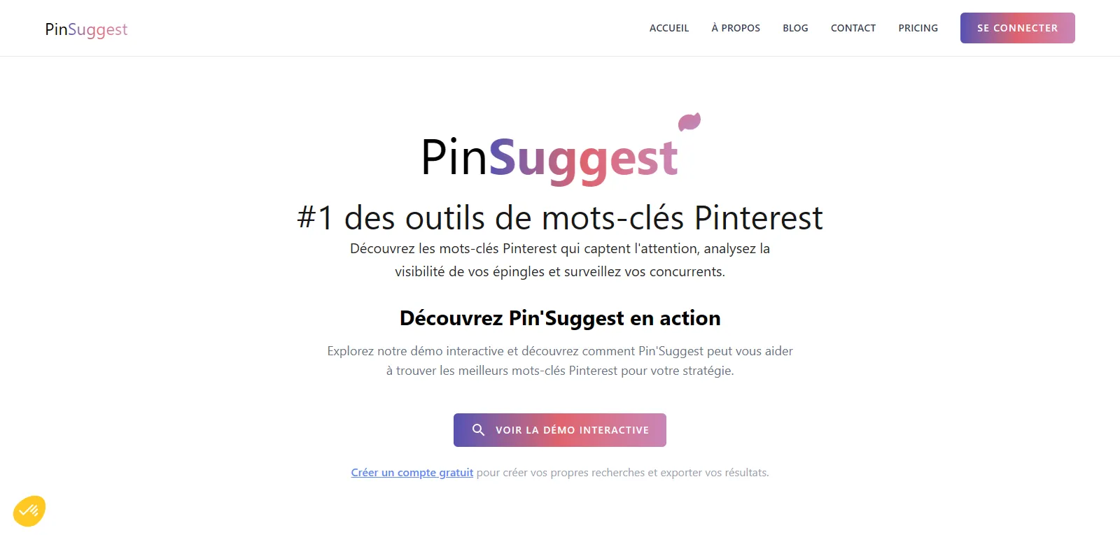 Capture d'écran de PinSuggest