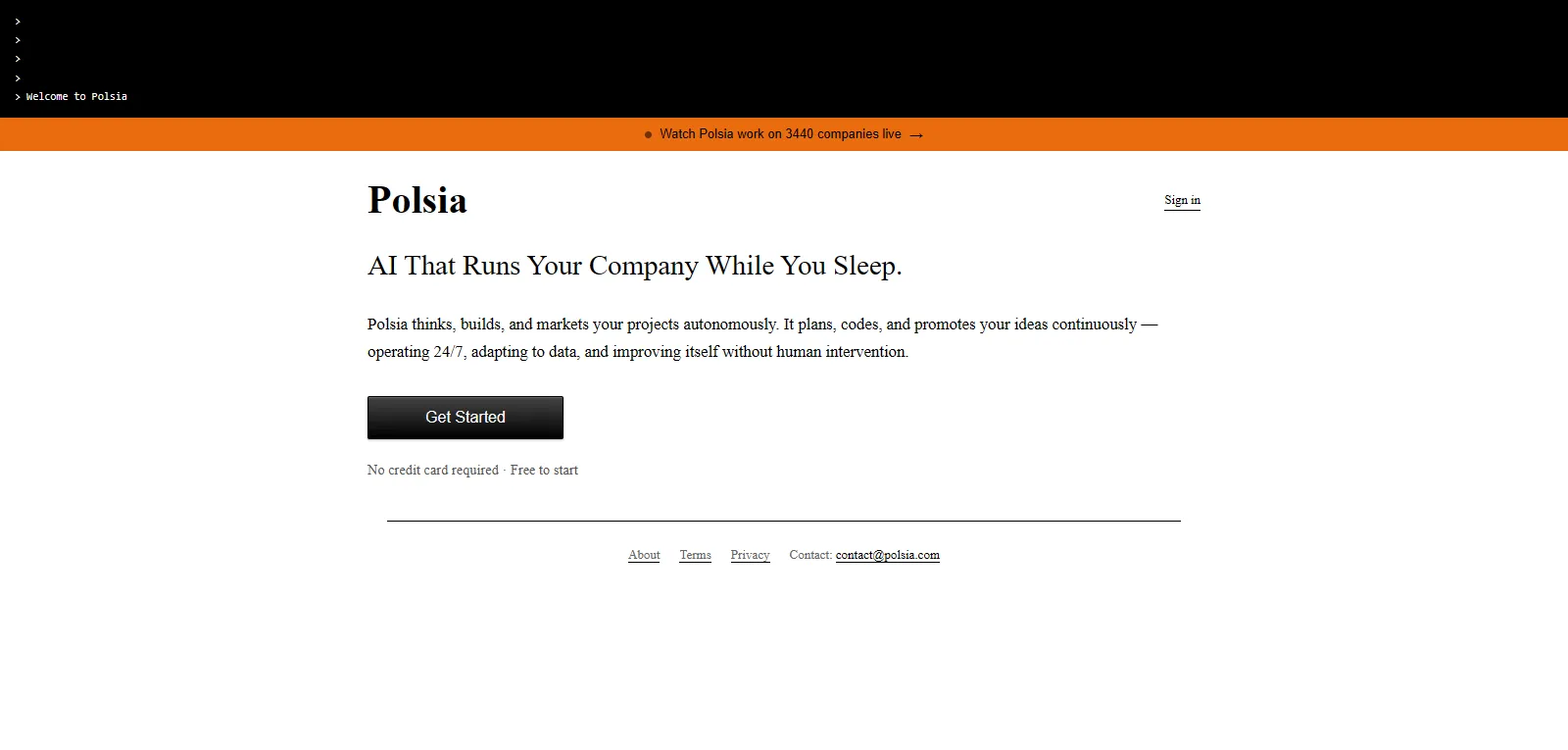 Capture d'écran de Polsia