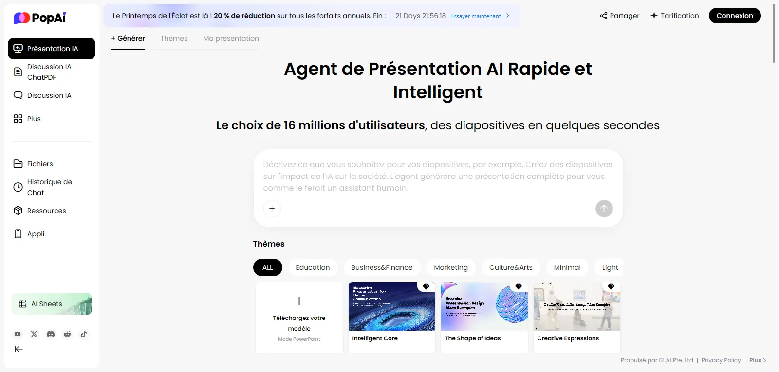 Capture d'écran de PopAI