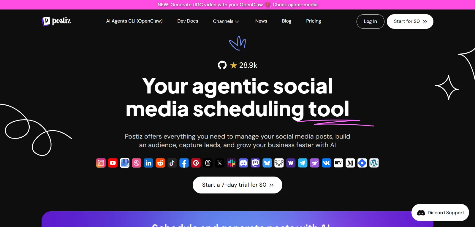 Capture d'écran de Postiz