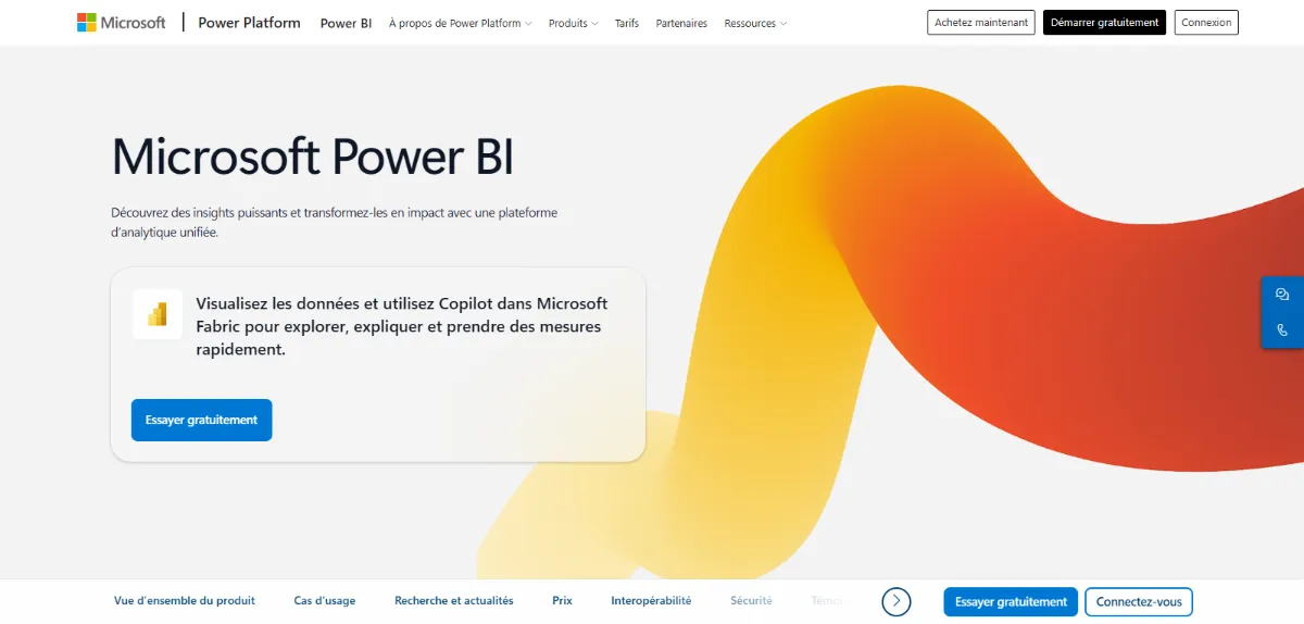 Capture d'écran de Power BI