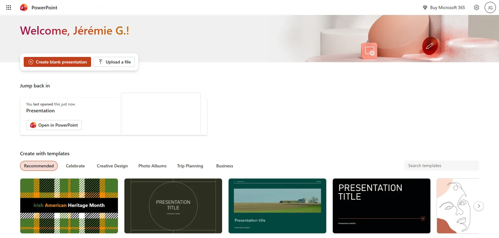 Capture d'écran de PowerPoint