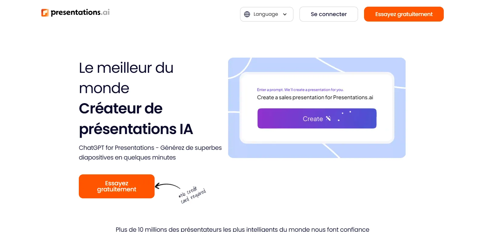 Capture d'écran de Presentations.AI