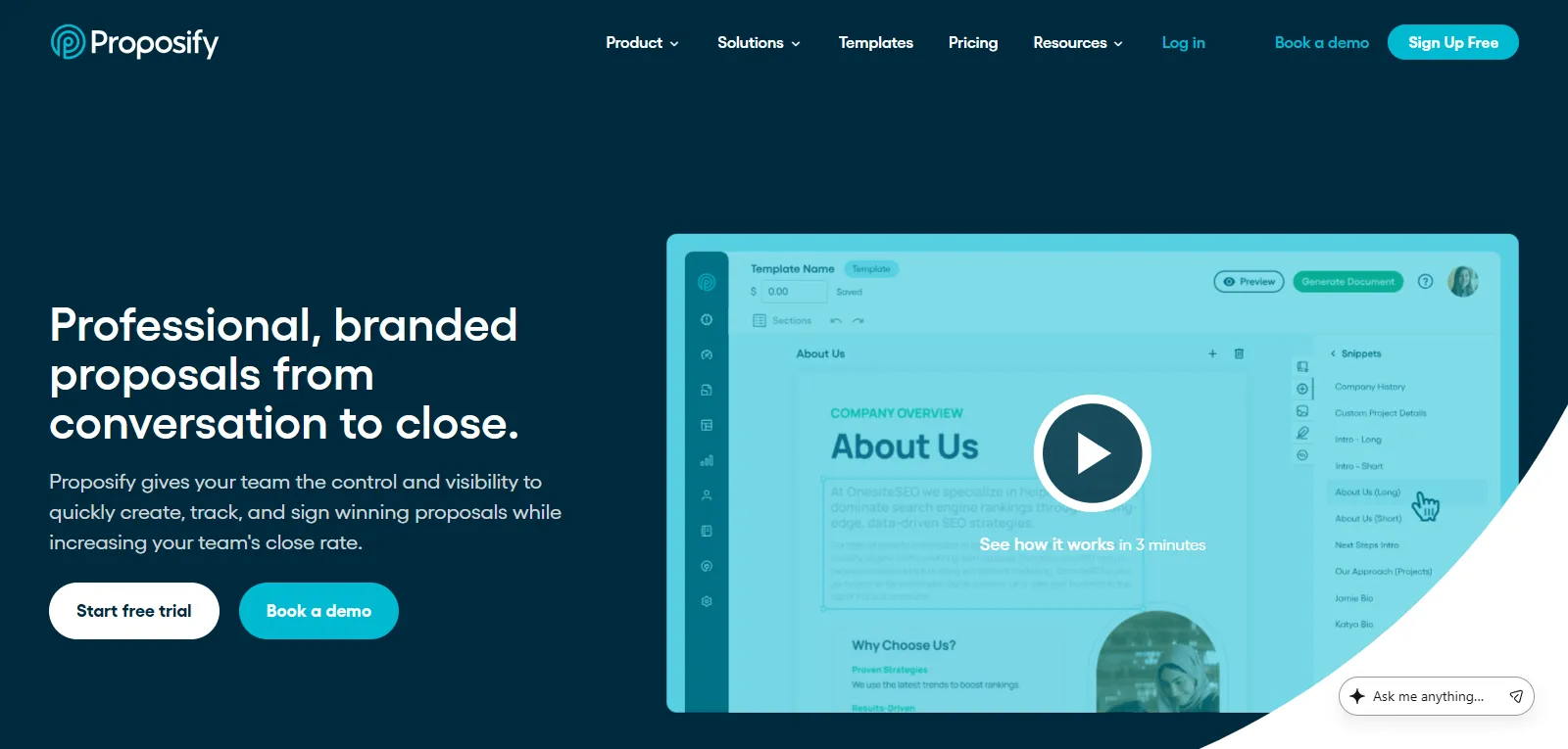 Capture d'écran de Proposify