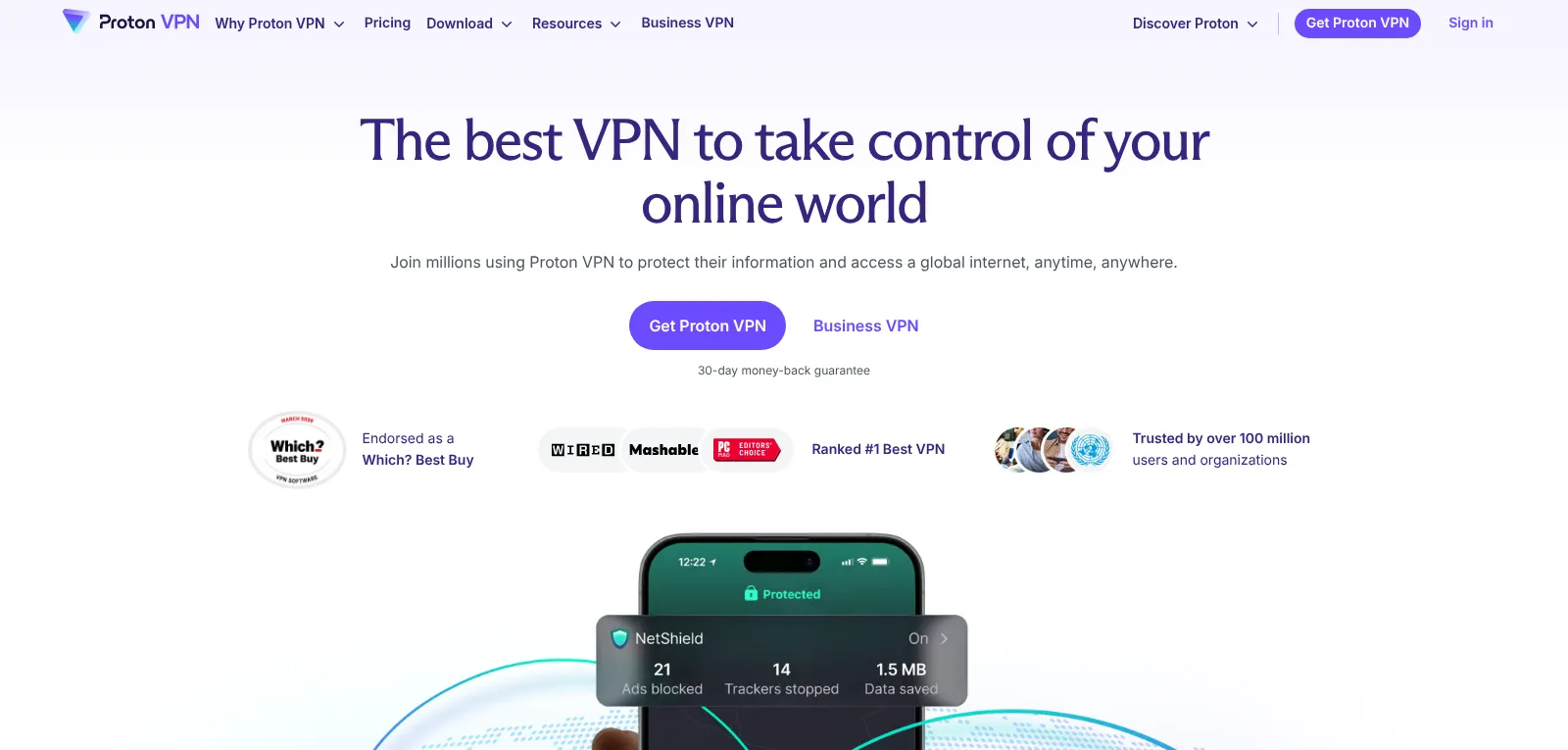 Capture d'écran de Proton VPN