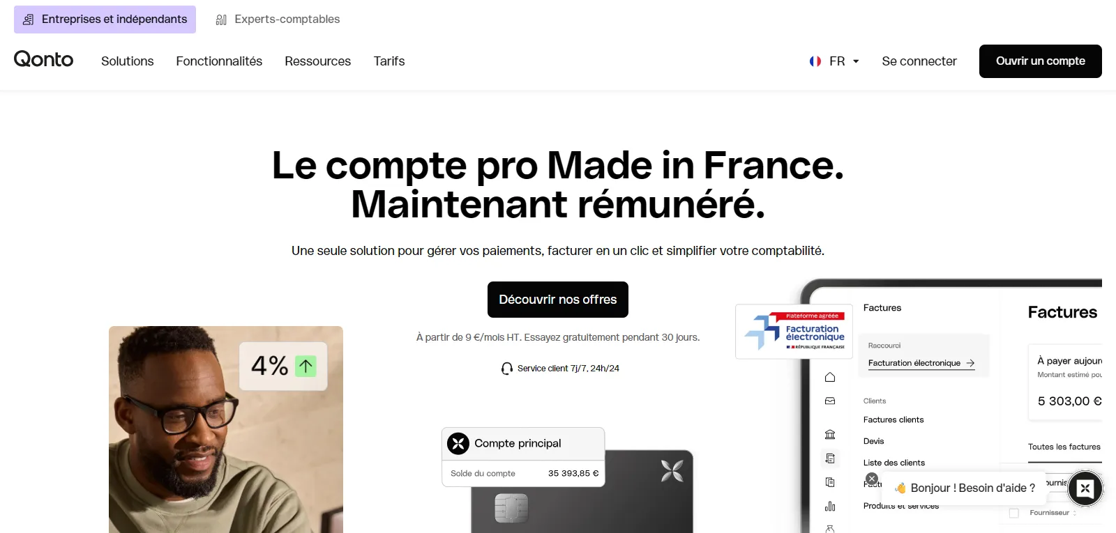 Capture d'écran de Qonto