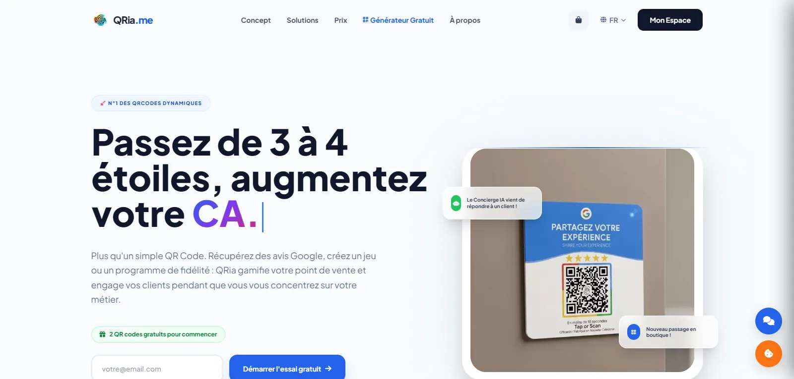 Capture d'écran de QRia