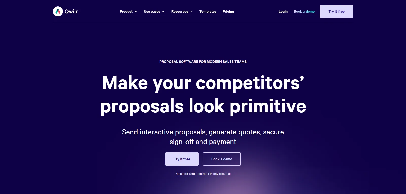 Capture d'écran de Qwilr