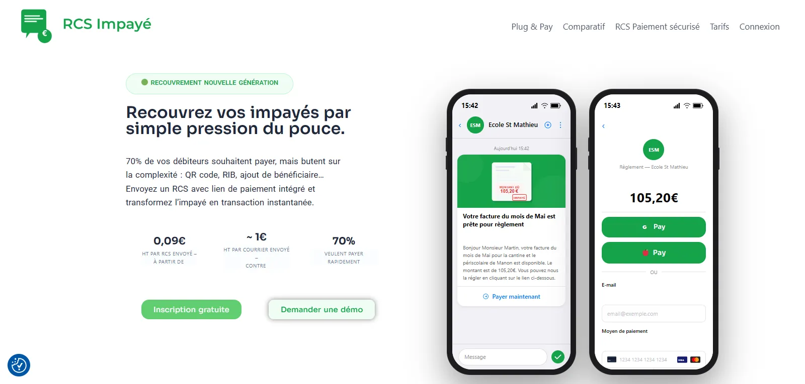 Capture d'écran de RCS Impayé