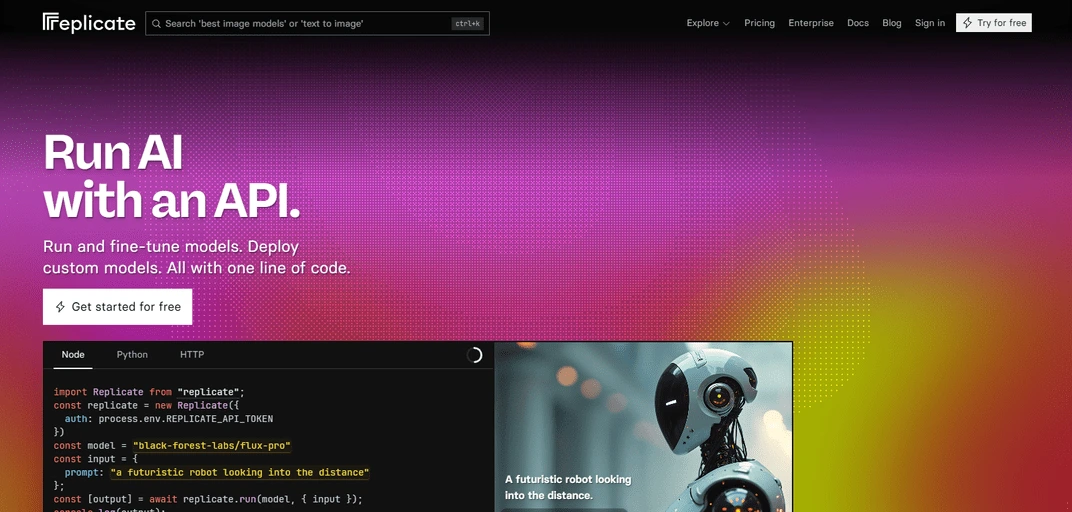 Screenshot de Replicate