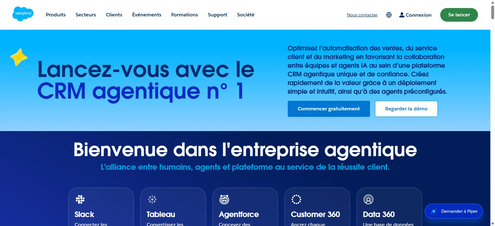Capture d'écran de Salesforce