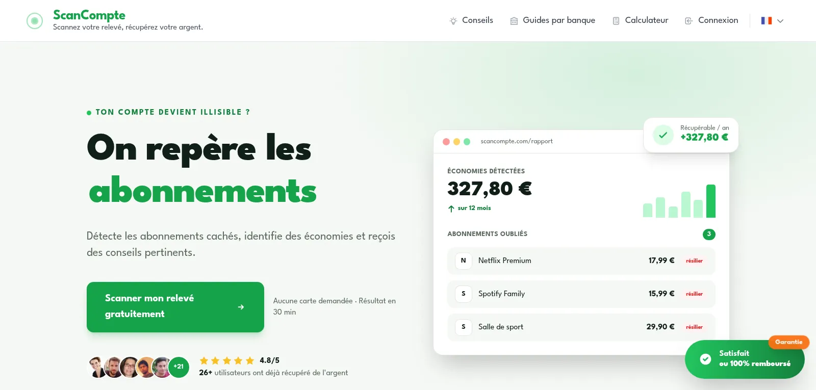 Capture d'écran de ScanCompte