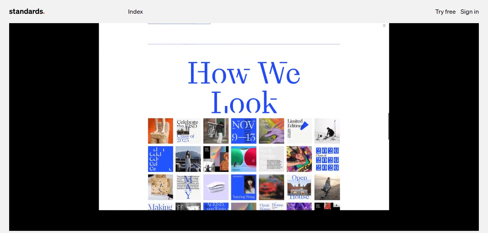 Screenshot de standards