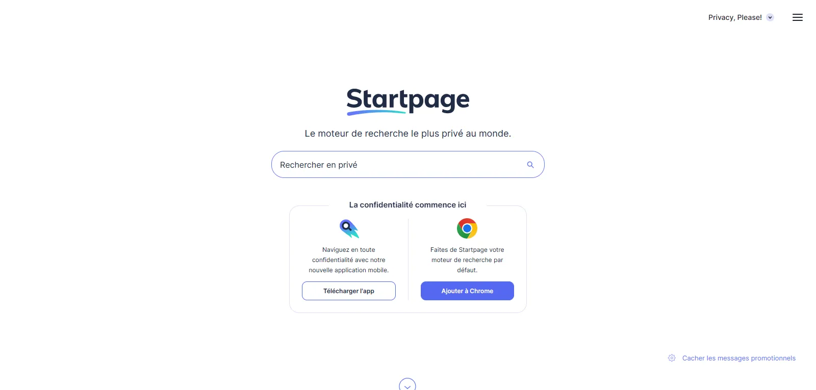 Capture d'écran de Startpage
