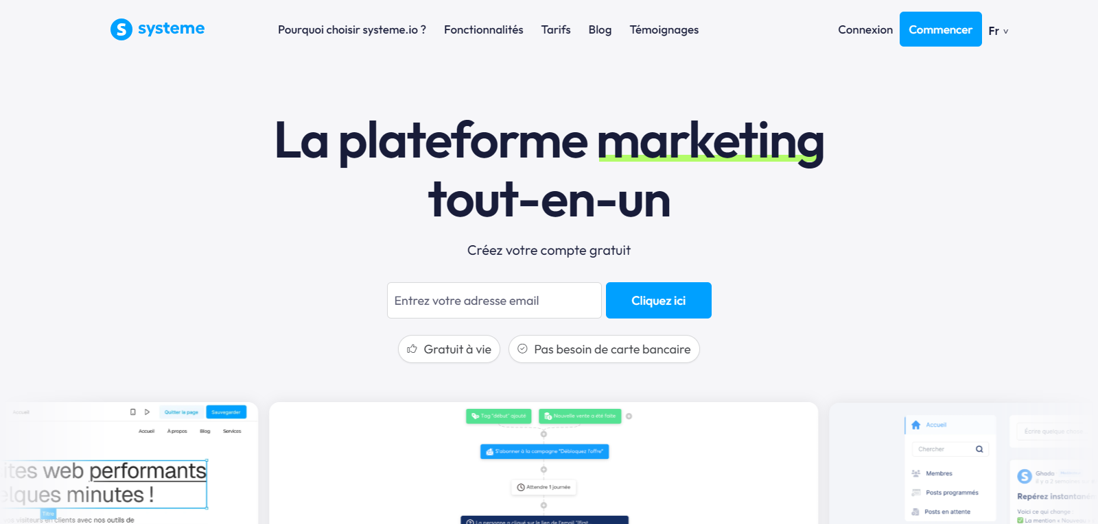 Screenshot de Systeme.io