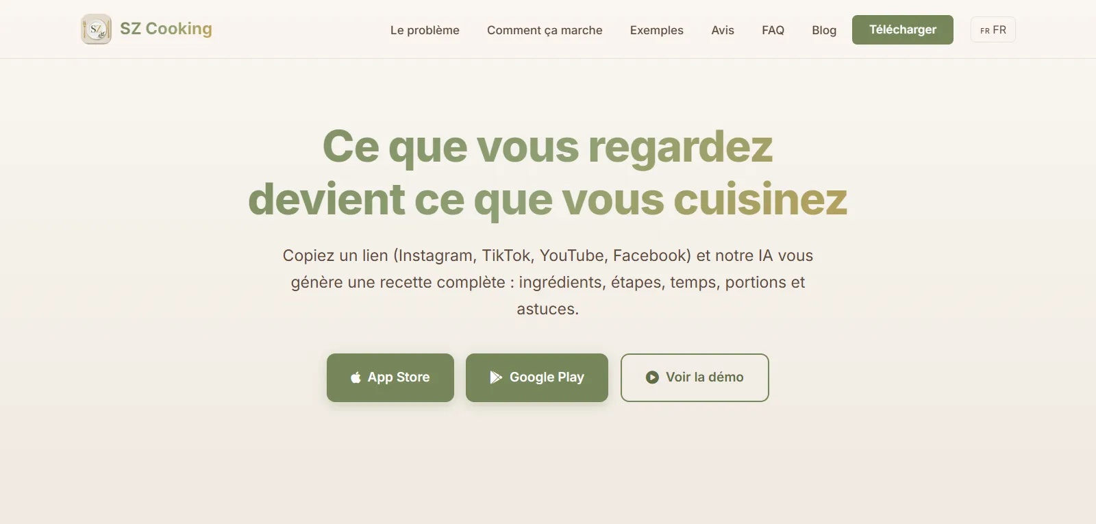 Capture d'écran de SZ Cooking