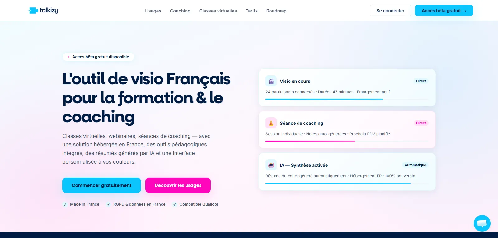 Capture d'écran de Talkizy