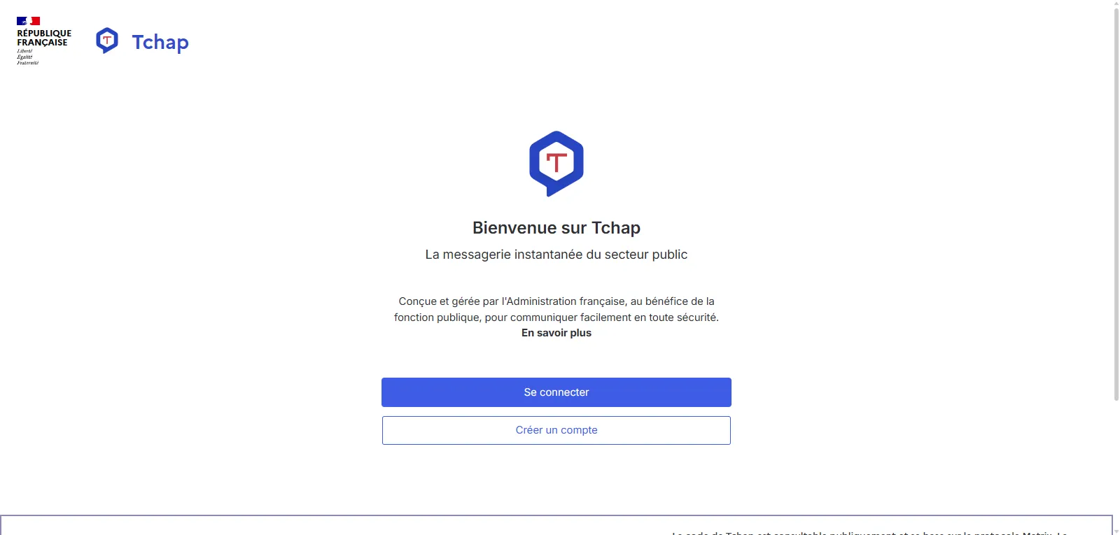 Capture d'écran de Tchap