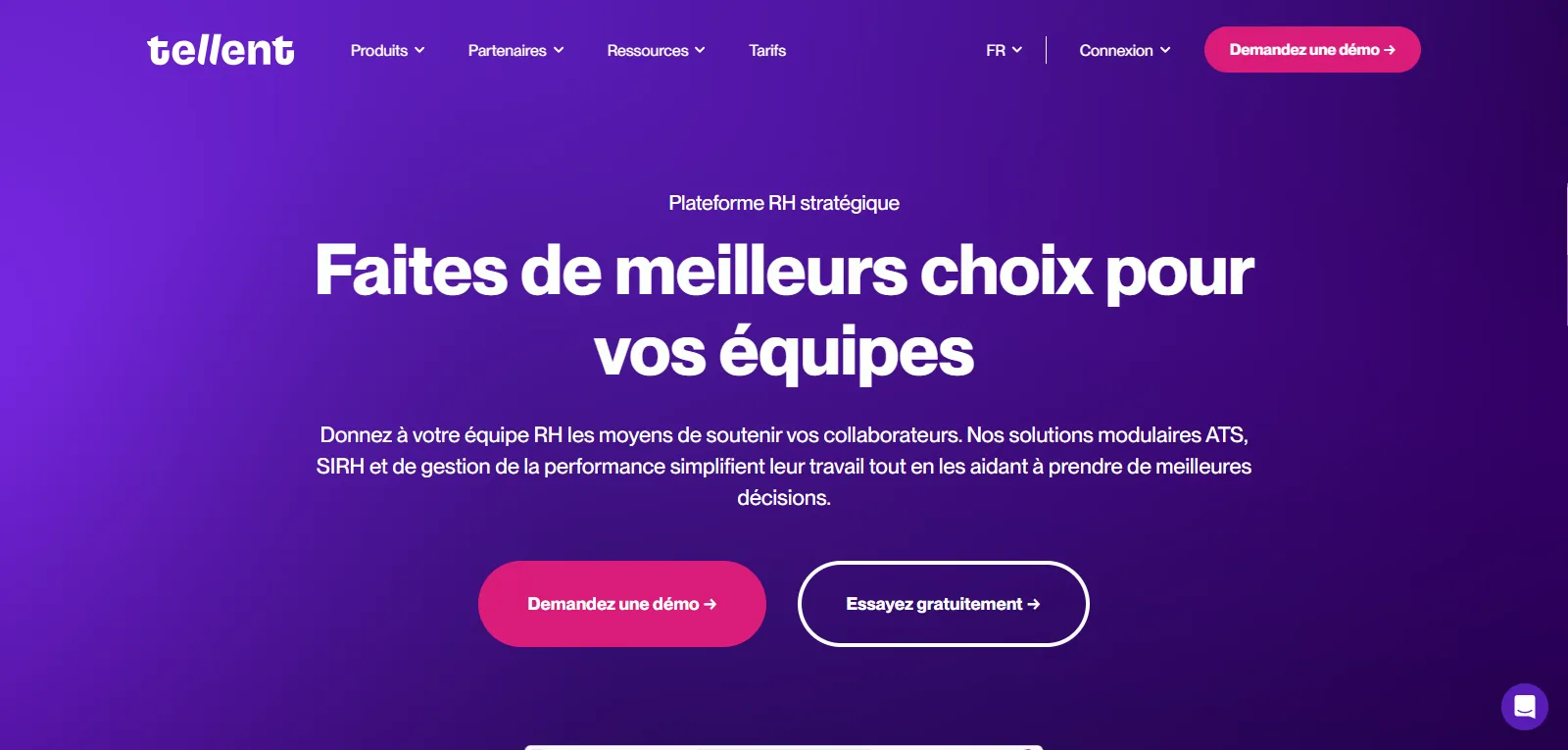 Capture d'écran de Tellent