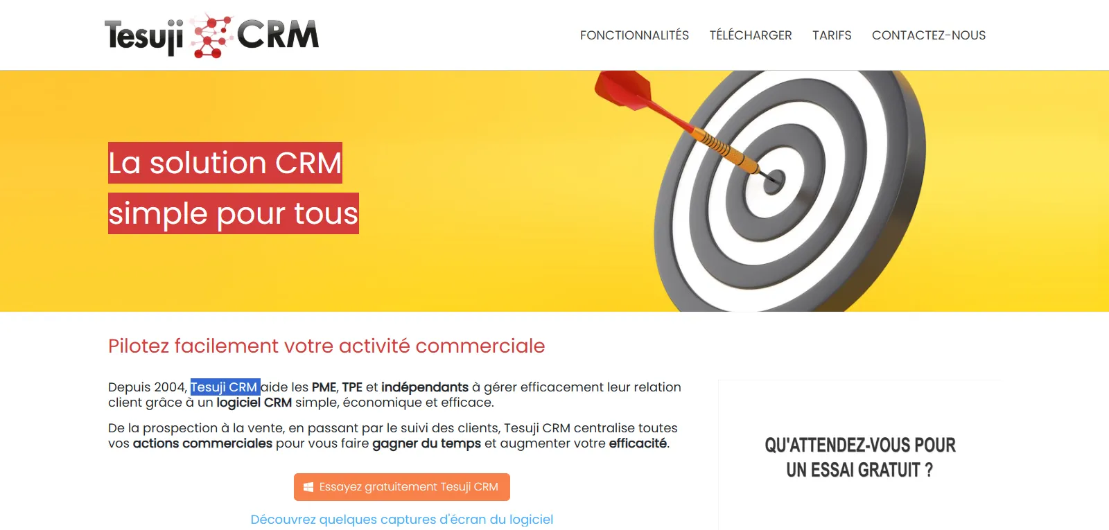 Capture d'écran de Tesuji CRM