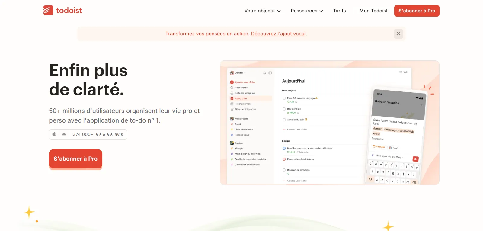 Capture d'écran de Todoist