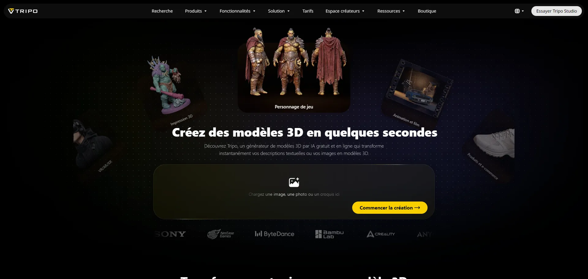 Capture d'écran de Tripo
