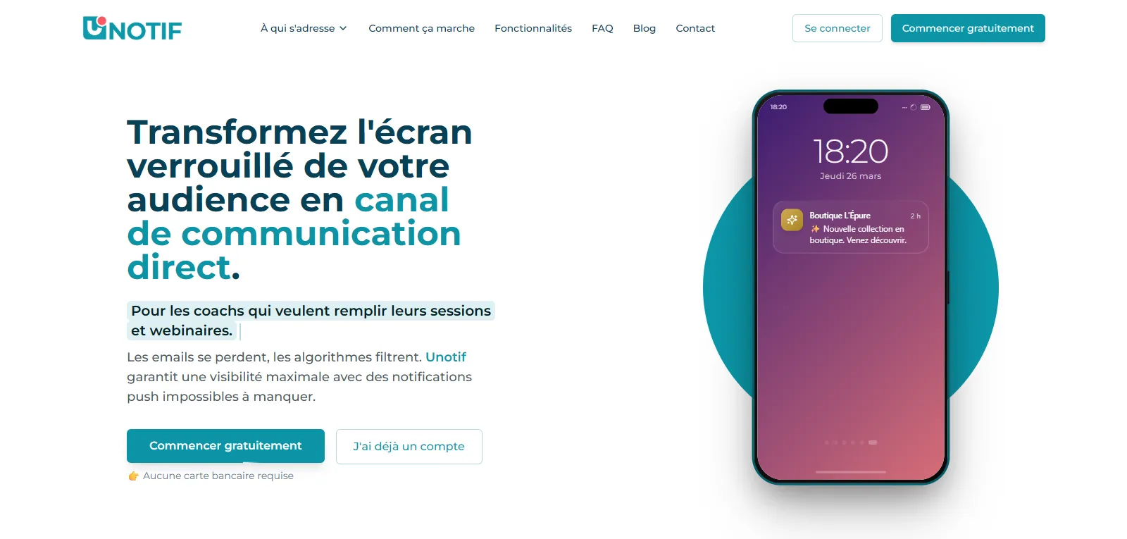 Capture d'écran de Unotif 