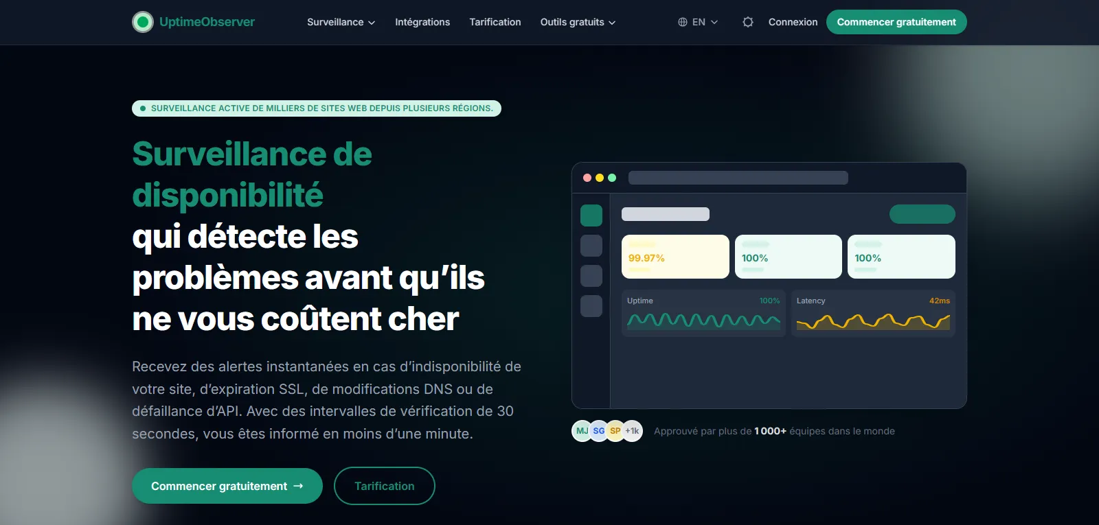 Capture d'écran de UptimeObserver