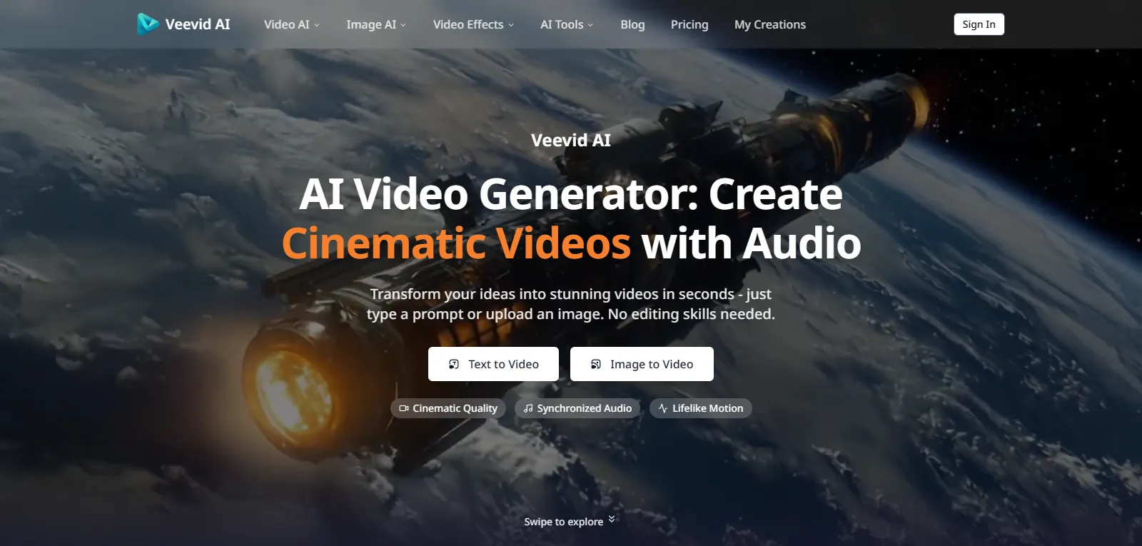 Capture d'écran de Veevid AI