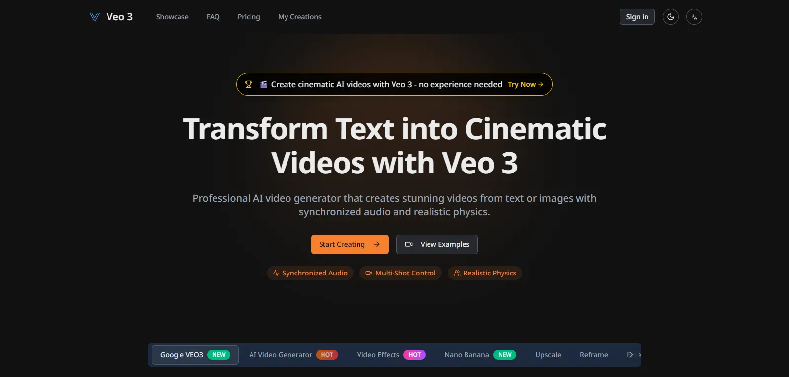Capture d'écran de Veo 3 AI Video Generator