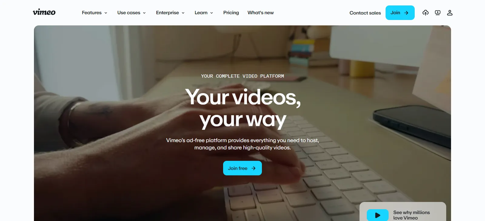 Capture d'écran de Vimeo
