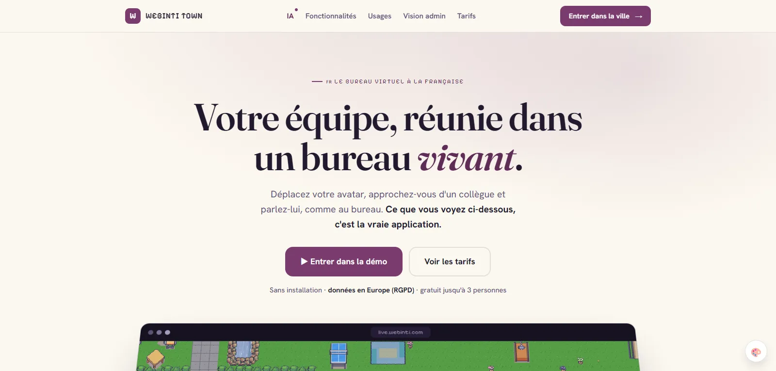 Webinti Town, alternative française à Gather
